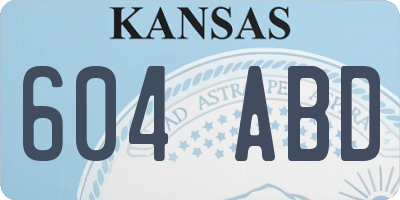 KS license plate 604ABD