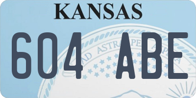 KS license plate 604ABE