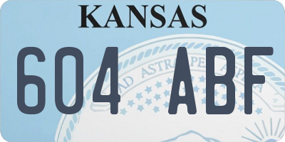 KS license plate 604ABF