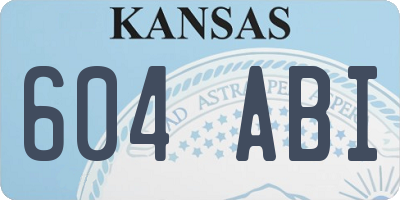 KS license plate 604ABI