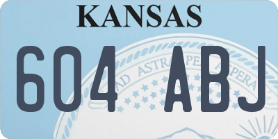 KS license plate 604ABJ