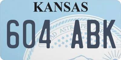 KS license plate 604ABK