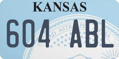 KS license plate 604ABL