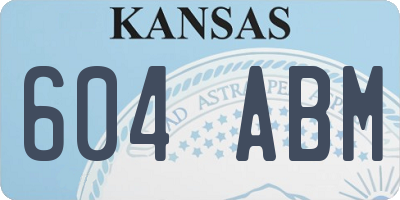 KS license plate 604ABM