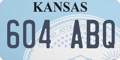 KS license plate 604ABQ