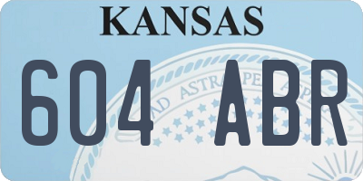KS license plate 604ABR
