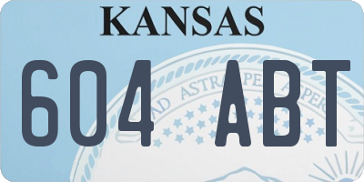 KS license plate 604ABT