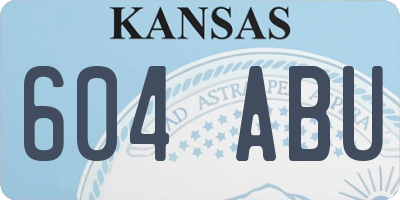 KS license plate 604ABU