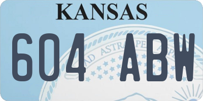 KS license plate 604ABW