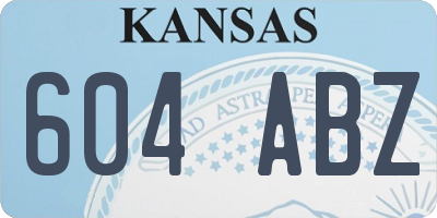 KS license plate 604ABZ