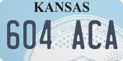 KS license plate 604ACA