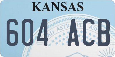 KS license plate 604ACB