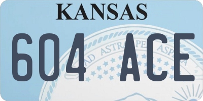 KS license plate 604ACE