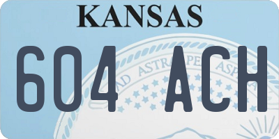 KS license plate 604ACH