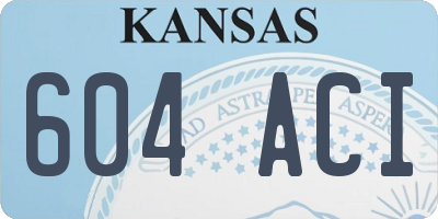 KS license plate 604ACI