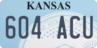 KS license plate 604ACU