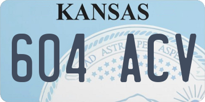 KS license plate 604ACV
