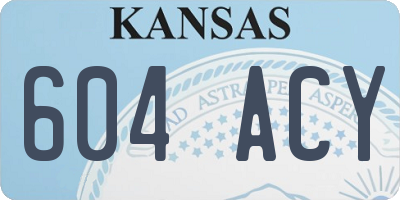 KS license plate 604ACY