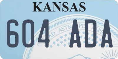 KS license plate 604ADA