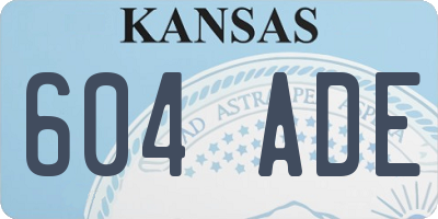 KS license plate 604ADE