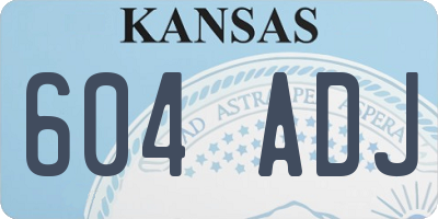 KS license plate 604ADJ