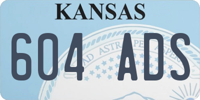 KS license plate 604ADS