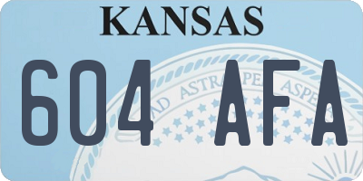 KS license plate 604AFA