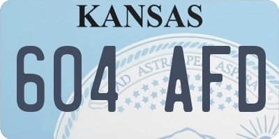 KS license plate 604AFD