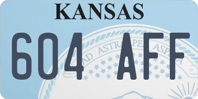 KS license plate 604AFF