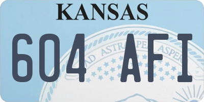 KS license plate 604AFI