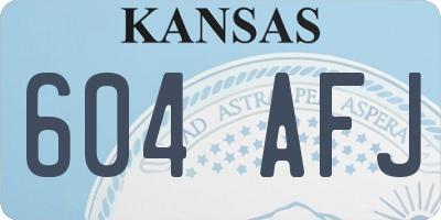 KS license plate 604AFJ