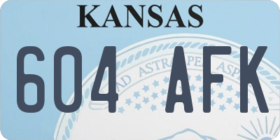 KS license plate 604AFK