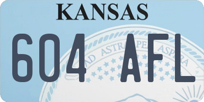 KS license plate 604AFL