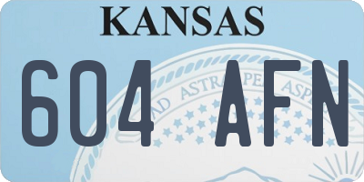 KS license plate 604AFN