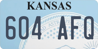 KS license plate 604AFQ