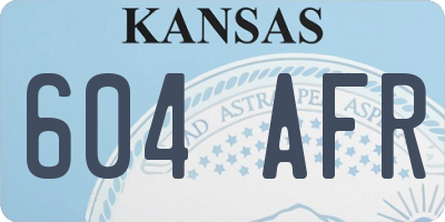 KS license plate 604AFR