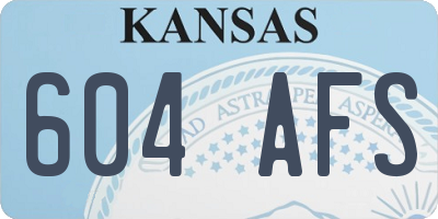 KS license plate 604AFS