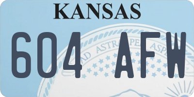 KS license plate 604AFW
