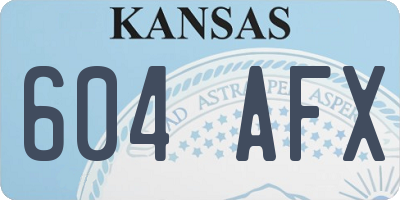 KS license plate 604AFX
