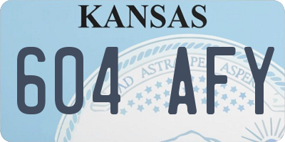 KS license plate 604AFY