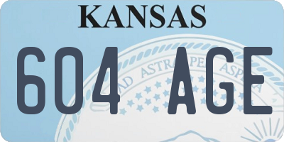 KS license plate 604AGE