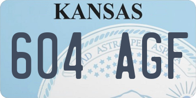 KS license plate 604AGF