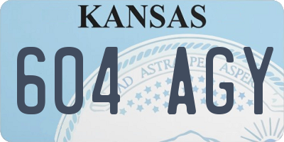 KS license plate 604AGY