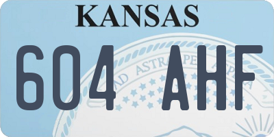 KS license plate 604AHF