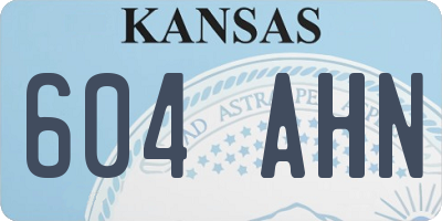 KS license plate 604AHN