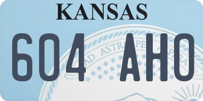 KS license plate 604AHO
