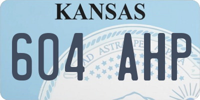 KS license plate 604AHP