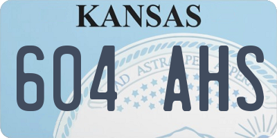 KS license plate 604AHS