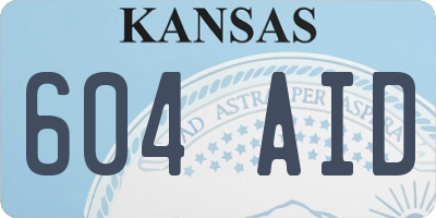 KS license plate 604AID