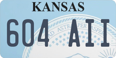 KS license plate 604AII